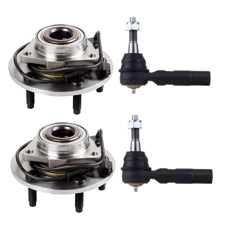 Fits 02-05 Dodge Ram 1500 4PC Front Wheel Bearing Hub Assembly Outer Tie Rod ABS
