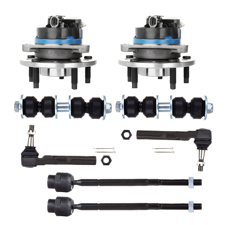 8PC Front Wheel Bearing Suspension Kit For Pontiac Grand Am Chevy Malibu Alero