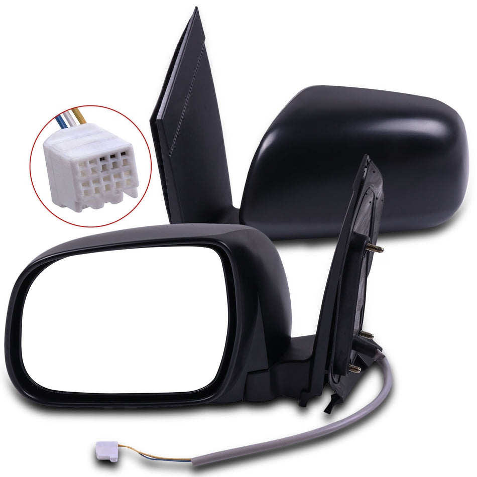 Black Power Side View Door Mirrors Pair Set LeftRight For 2004-10 Toyota Sienna 811987