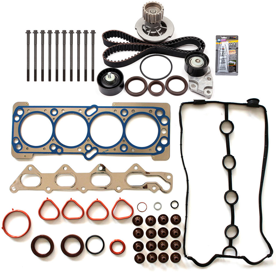 2006-2008 1.6L Chevy Aveo 1.6L Head Gasket Bolts Set Timing Belt Kit Water Pump and ( TS26335 )