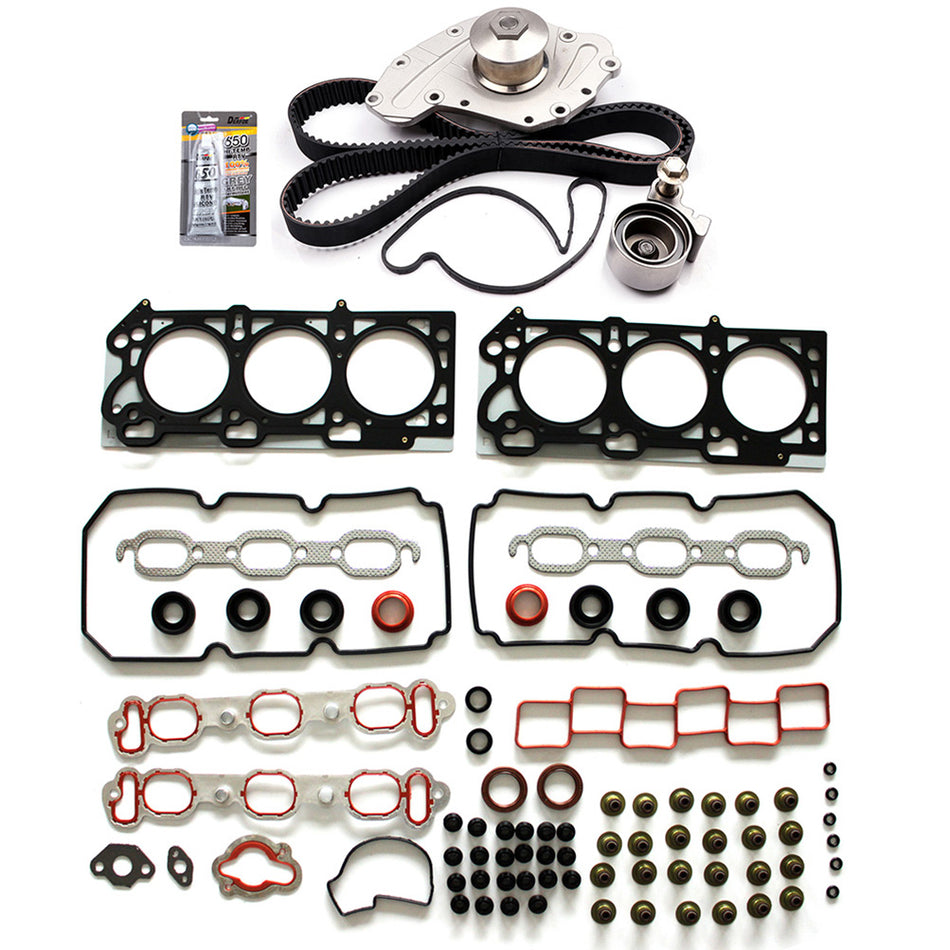2005-2006 Dodge Magnum Chrysler Pacifica 3.5L Timing Belt Kit Water Pump Head Gasket Set (TBK295L)