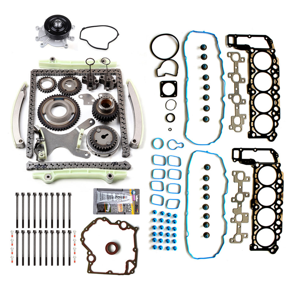 Timing Chain For 99-01 Jeep Grand Cherokee 02 Dodge Ram 1500 4.7L Water Pump Cover Gasket Kit