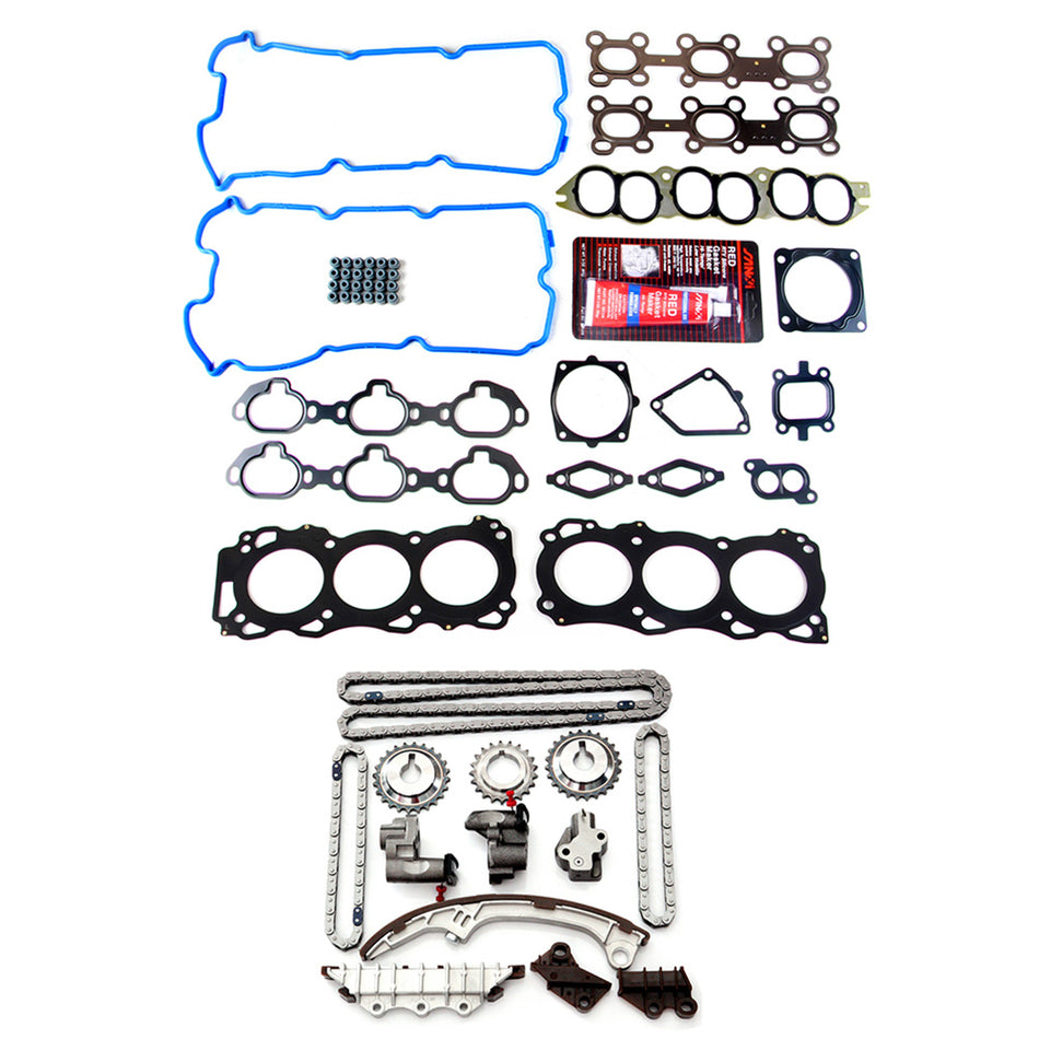 Timing Chain Cover Gasket Kit 3.5L for 2001-2003 Infiniti QX4, 2001-2004 Nissan Pathfinder - 1 set
