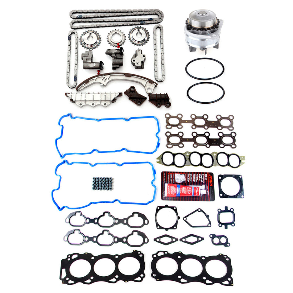 Timing Chain Water Pump Cover Gasket Kit 3.5L for 2001-2004 Nissan Pathfinder, 2001-2003 Infiniti QX4 - 1 set