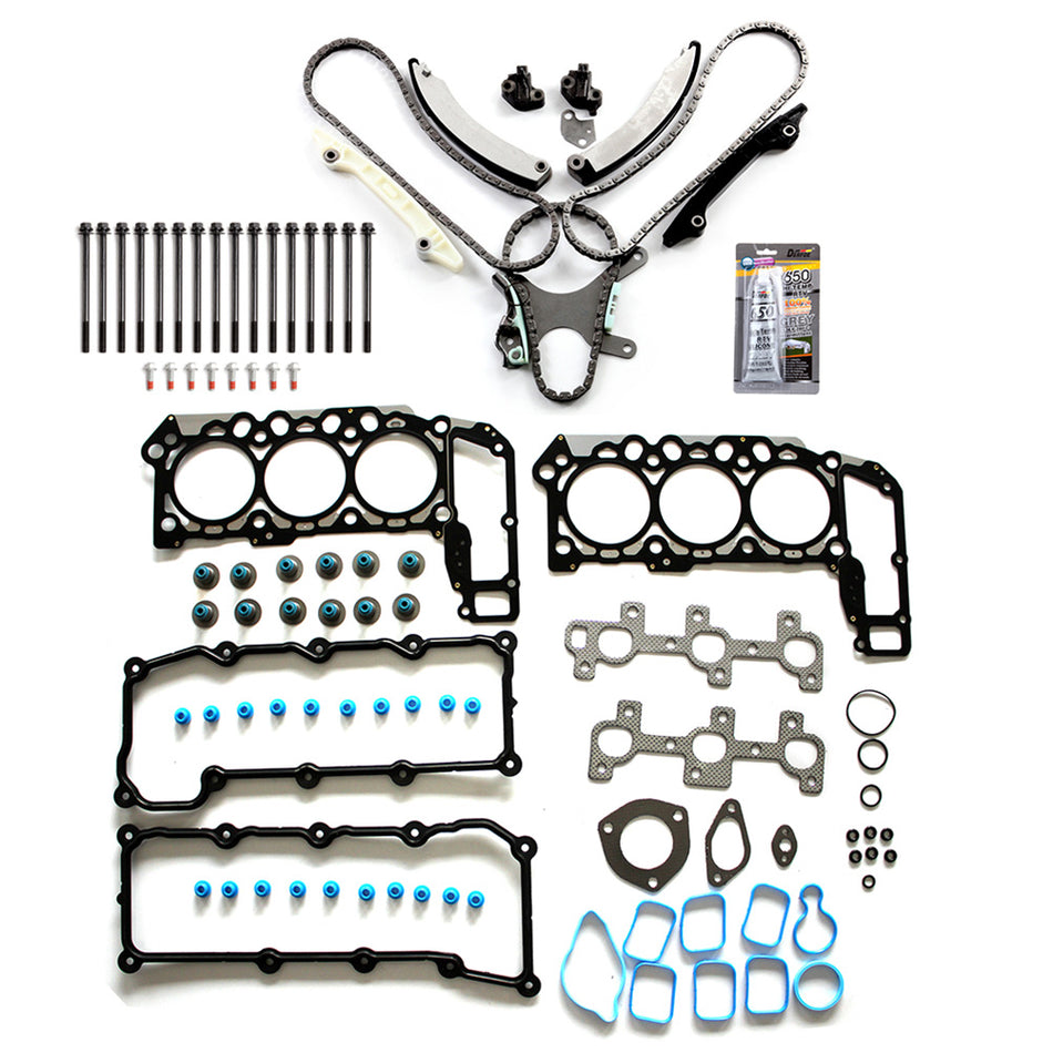 Timing Chain Kit For 04-05 Dodge Dakota 02-05 Dodge?Ram 1500 3.7L With Head Gasket Bolt Set ( TK10210 )