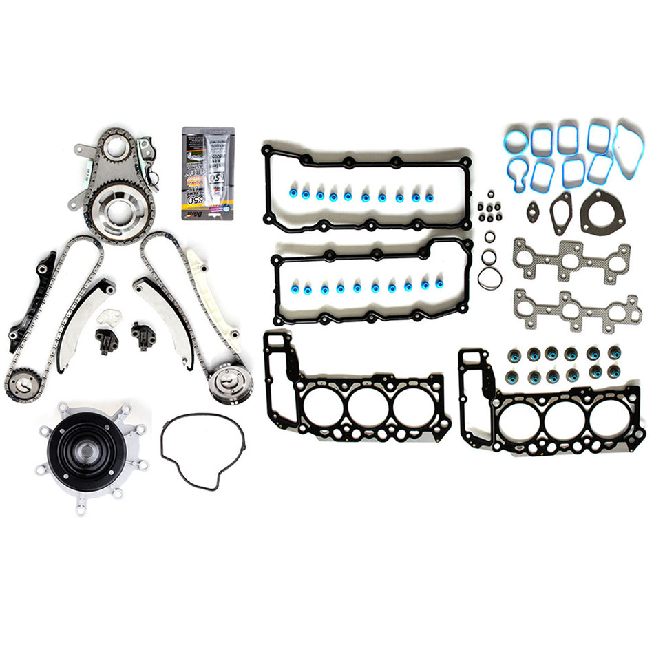 Engine Timing Chain Kit Head Gasket Set Water Pump For 02-03 Dodge Ram 1500 3.7L 812800