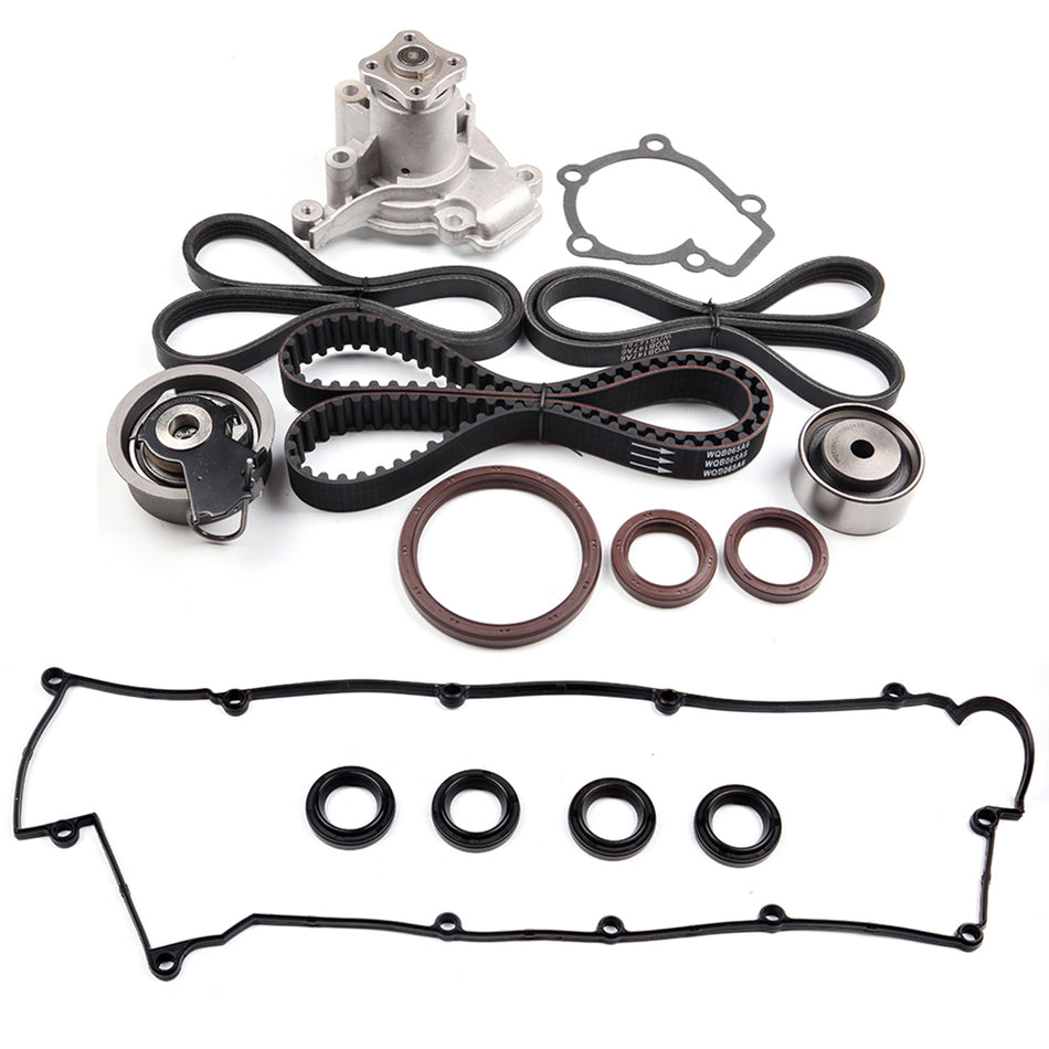 Timing Belt Kit Water Pump For 06-12 2.0L Hyundai Elantra 06-09 Kia Spectra With Valve Cover ( TS26284A )