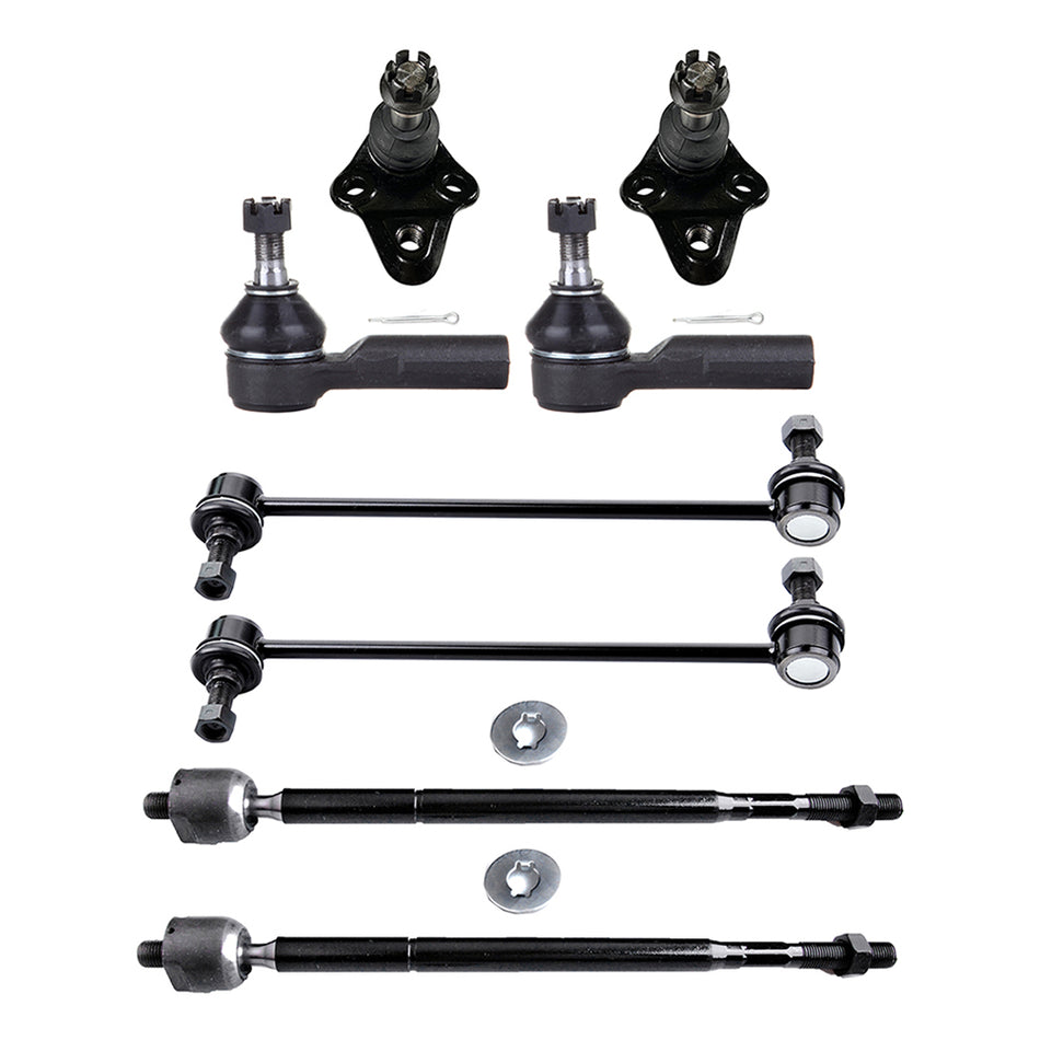 Fits 2003-2008 Toyota Matrix 8pcs Front Lower Ball Joints Sway Bars Tie Rods Kit