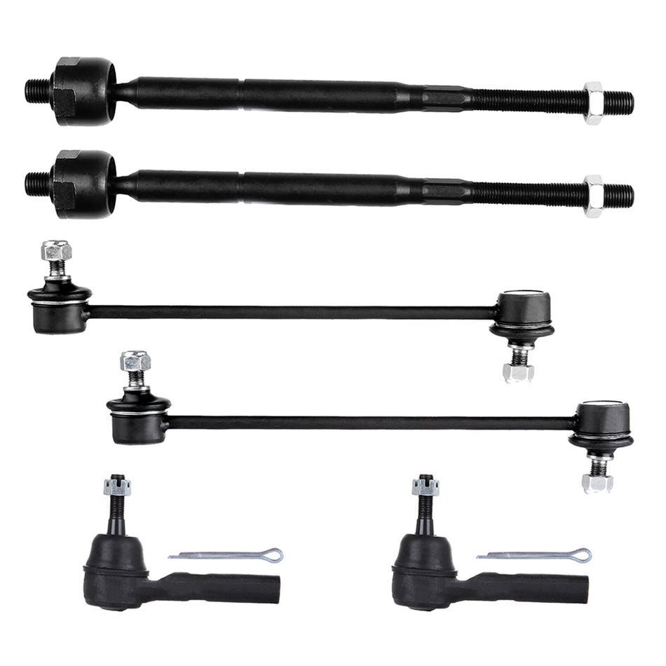 2007 2008 For Chrysler Serbing 6pcs Front Inner Outer Tie Rods Sway Bars Kit