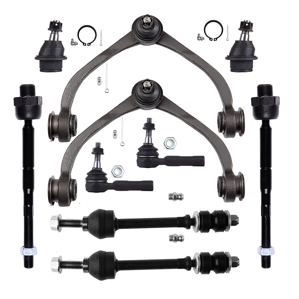 Control Arms Ball Joints Sway Bars Tie Rods For 05-10 Dodge Dakota 06-09 Mitsubishi Raider 10Pcs