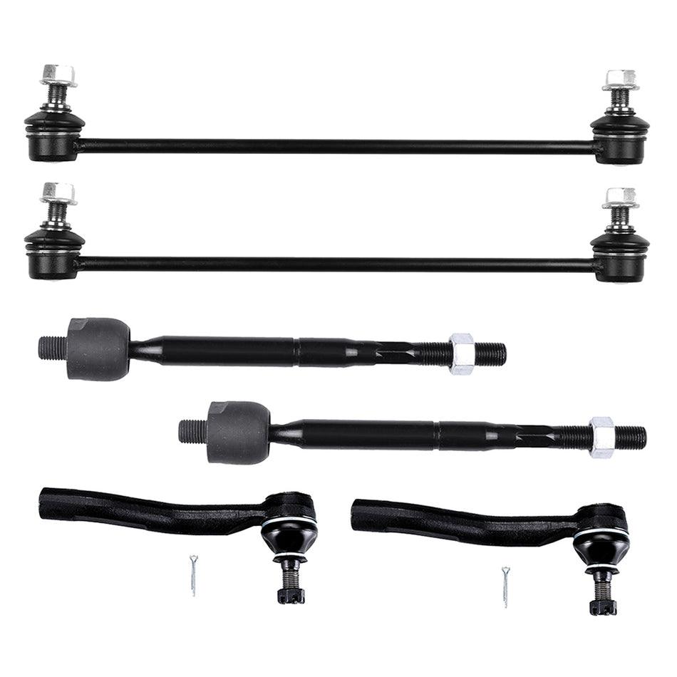 2007-2012 Toyota Yaris Front Sway Bar End Link Tie Rod End Suspension Kit 6Pcs