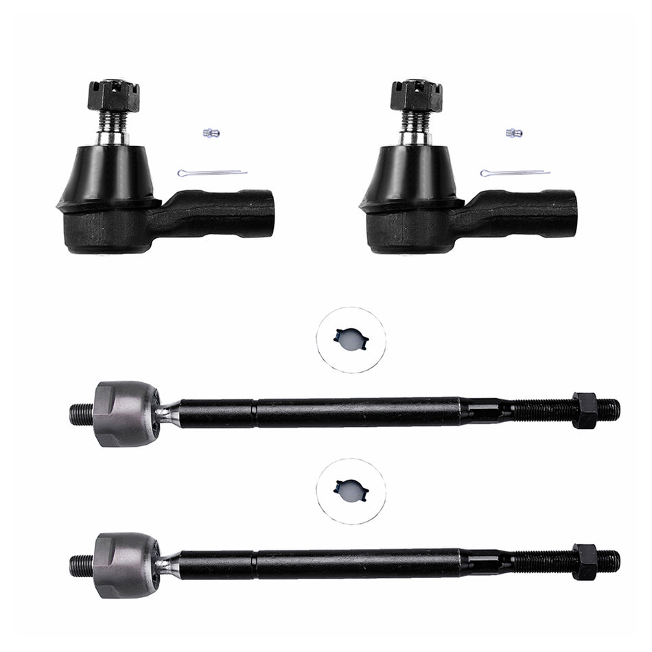 Front Tie Rods End Kit For 98-02 Honda Passport 98-04 Isuzu Rodeo 4Pcs Inner & Outer