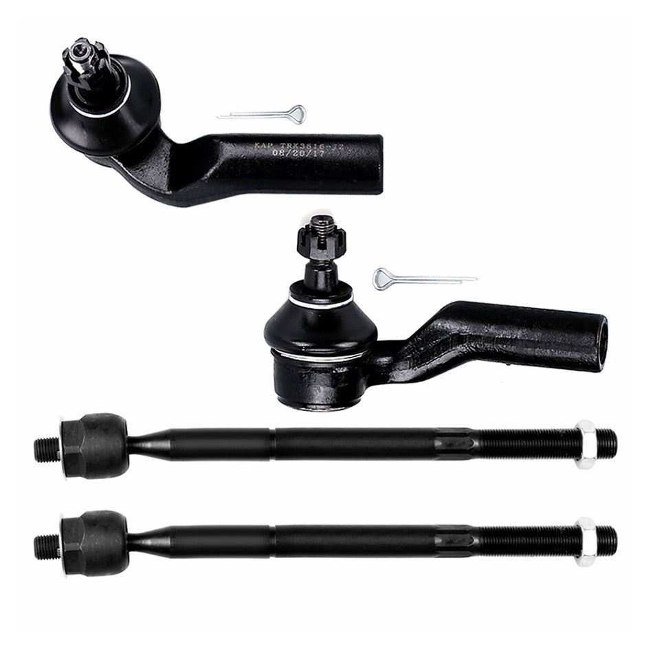 Front Inner Outer Tie Rod Links For 04-13 Mazda 3 06-10 12-17 Mazda 5 4 Pcs