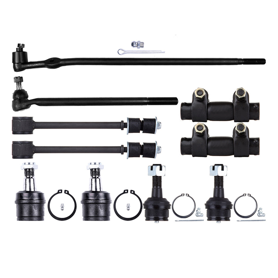 1985-1994 For Ford F-250 4x4 10pcs Front Tie Rod Drag Link Ball Joints Sway Bars