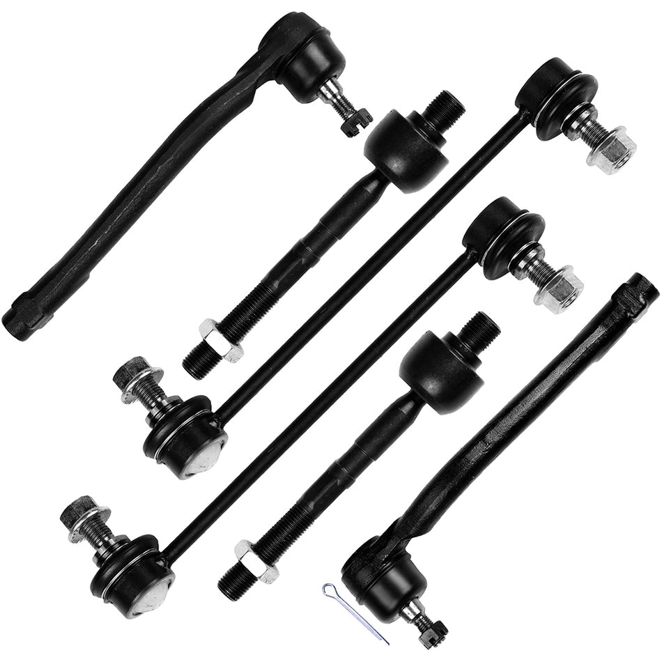 Front Tie Rods Sway Bar Kit For 07-12 Hyundai Elantra 10-13 Kia Forte 6Pcs