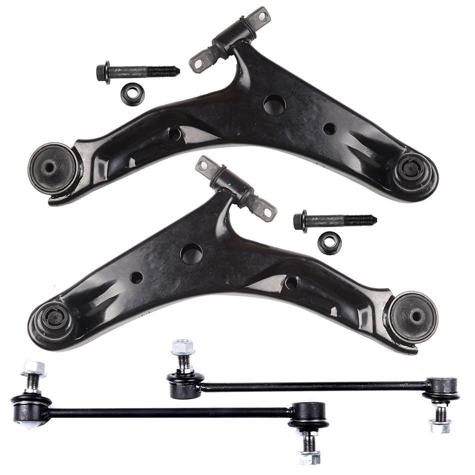 4pcs Front Sway Bar Links Lower Control Arms For 2001-04 05 06 Hyundai Santa Fe