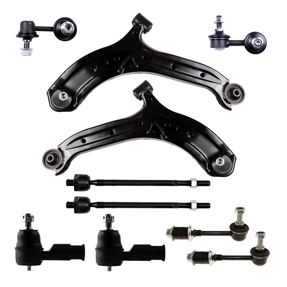 For Hyundai Accent 10pcs Front Lower Control Arms Sway Bars Tie Rods Suspension