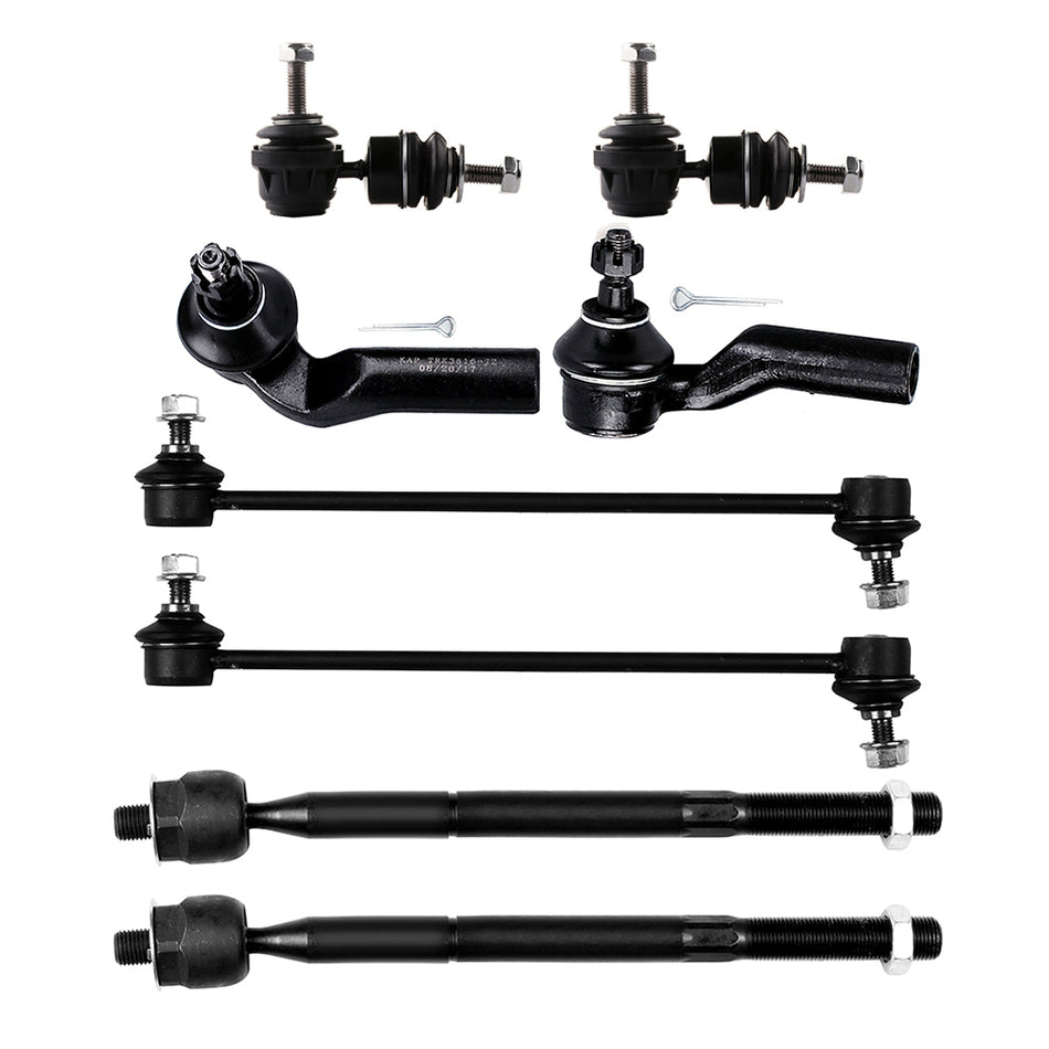 Front Rear Steering Sway Bar Tie Rod End Suspension Kit For 04-09 Mazda 3 06-10 Mazda 5