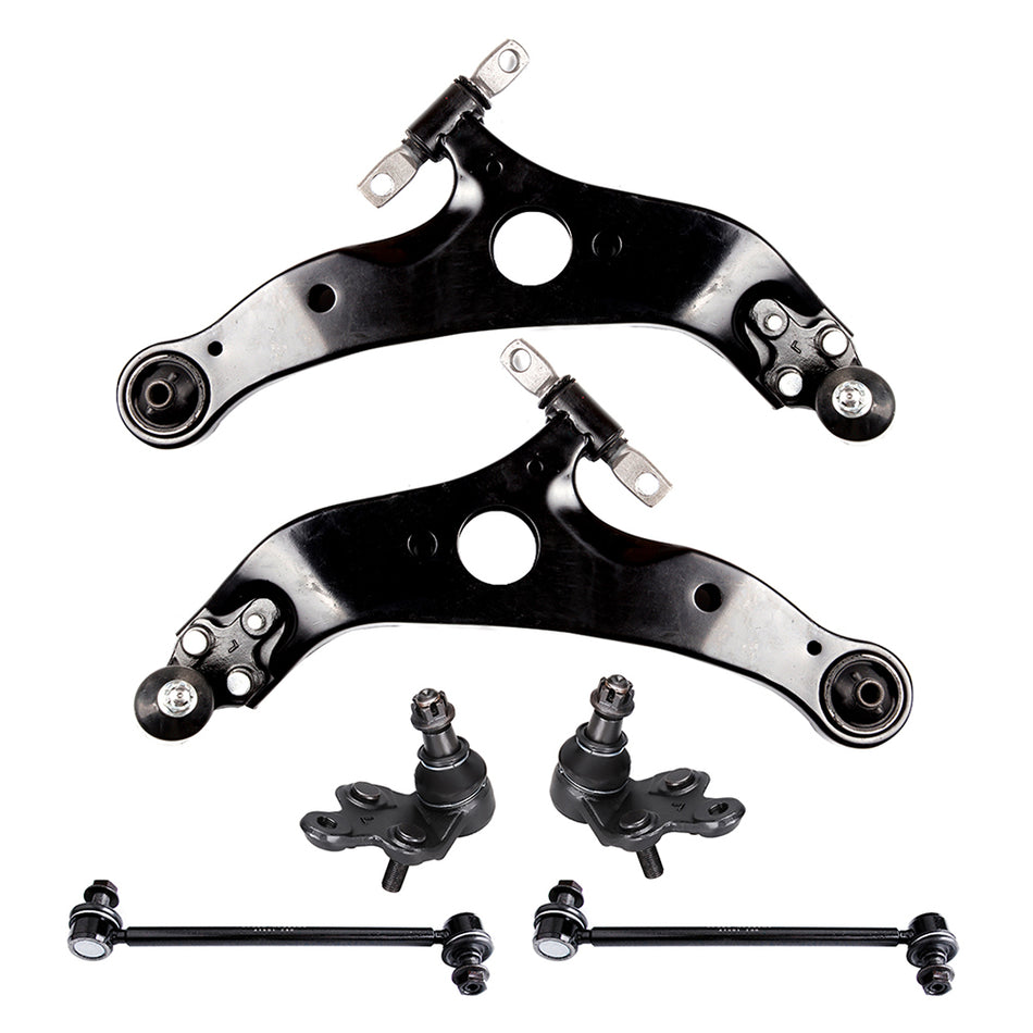 2004-2010 Toyota Sienna Front Lower Control Arms Ball Joints Sway Bars 6Pcs