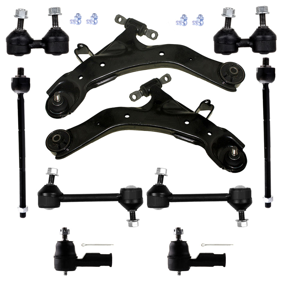 10x Front Control Arms Tie Rods Sway Bar End Links For 2001-2006 Hyundai Elantra