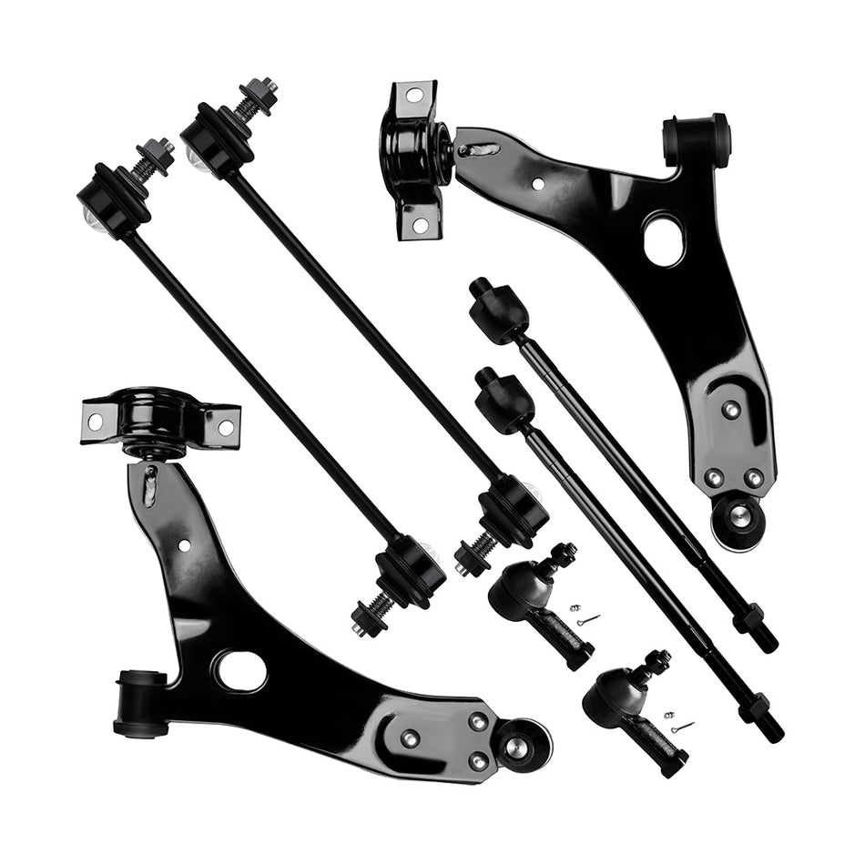 8pcs For 2006-2011 Ford Focus Front Lower Control Arms Tie Rods Suspension Kit