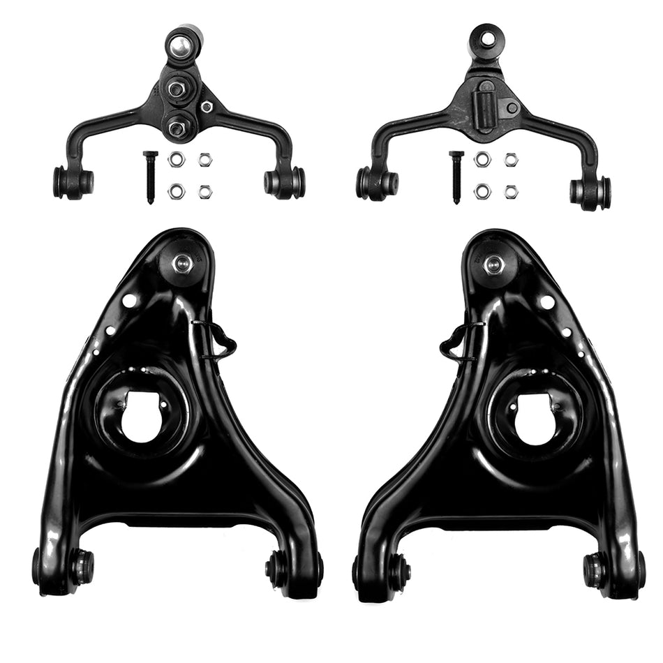 4pcs Front Upper and Lower Control Arms For 1995-2001 2002 Mercury Grand Marquis