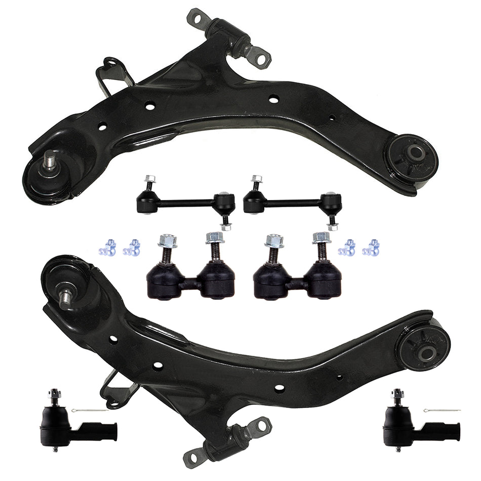 8PCS Lower Control Arms Rear Sway Bars Tie Rods For Hyundai Elantra 2001-2006