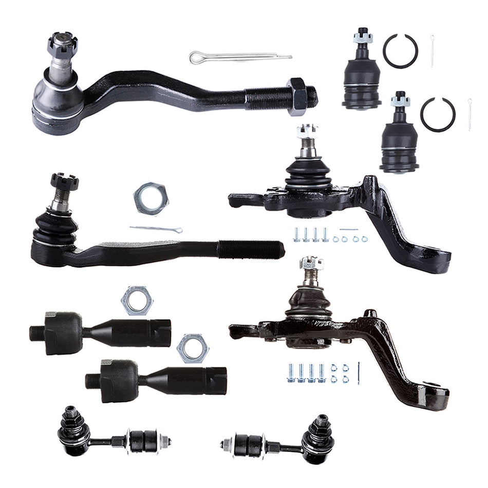 10x 1998-99 2000 For Toyota Tacoma 4WD 2WD Front Ball Joints Tie Rods Sway Bars