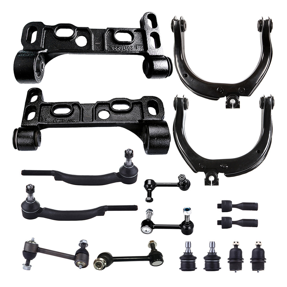 16pcs For 04-07 Trailblazer Front Upper Control Arms ball Joint Tierod Sway link