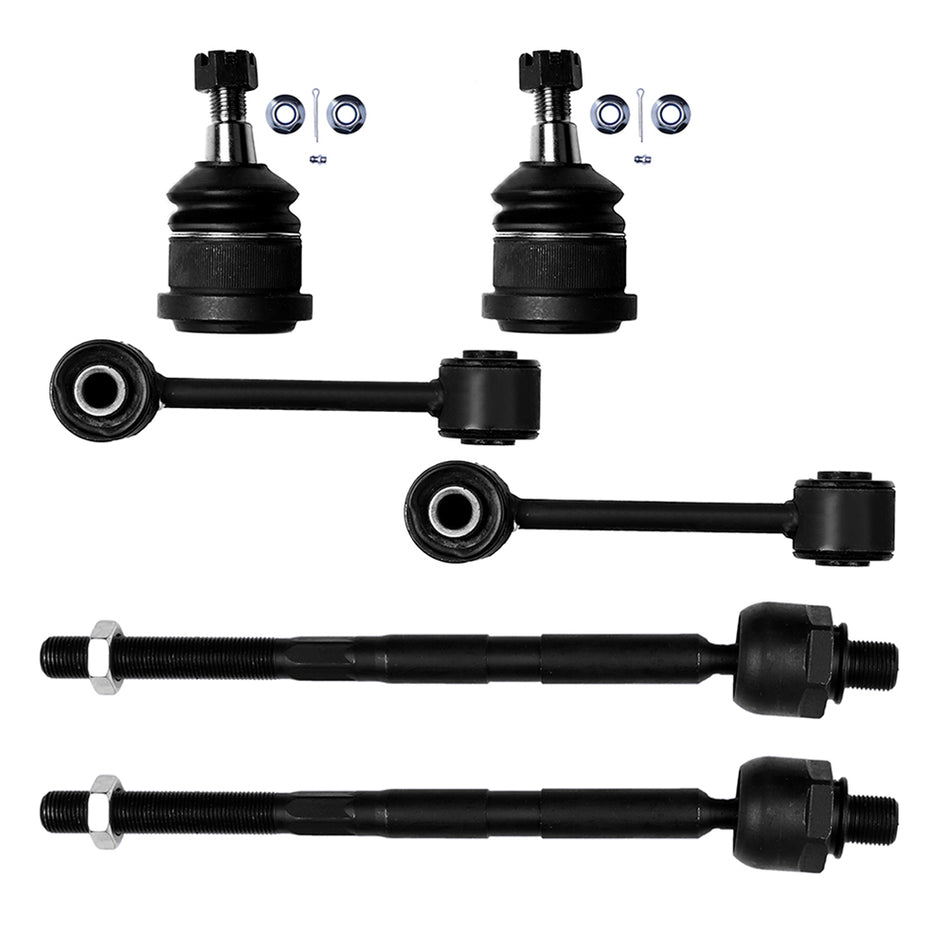 2006-2007 Jeep Liberty Front Lower Ball Joints Sway Bars Tie Rods Kit 6Pcs
