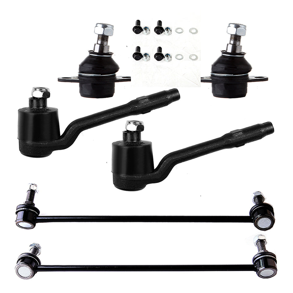 2000-2003 BMW X5 Front Ball Joints Tie Rods Sway bar Links Kit 6Pcs