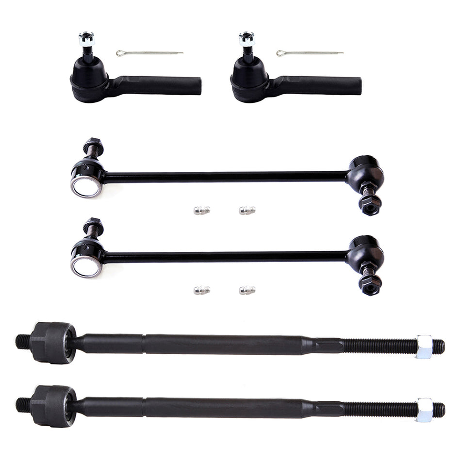 Front Tie Rods Sway Bars Kit For 08-16 Chrysler Town & Country 08-17 Dodge Grand Caravan 6Pcs