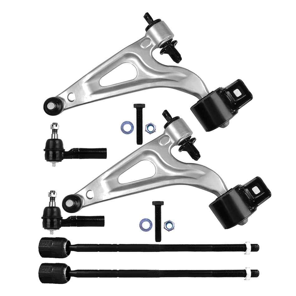 Fits Ford Freestyle & Mercury Monterey 6pc Front Lower Control Arms Tie Rods Kit