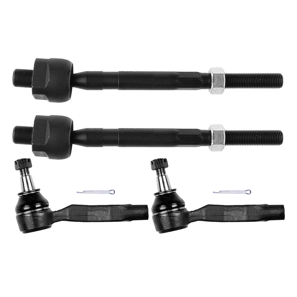Front Inner Outer Tie Rod End Links For 03-07 INFINITI G35 03-09 Nissan 350Z
