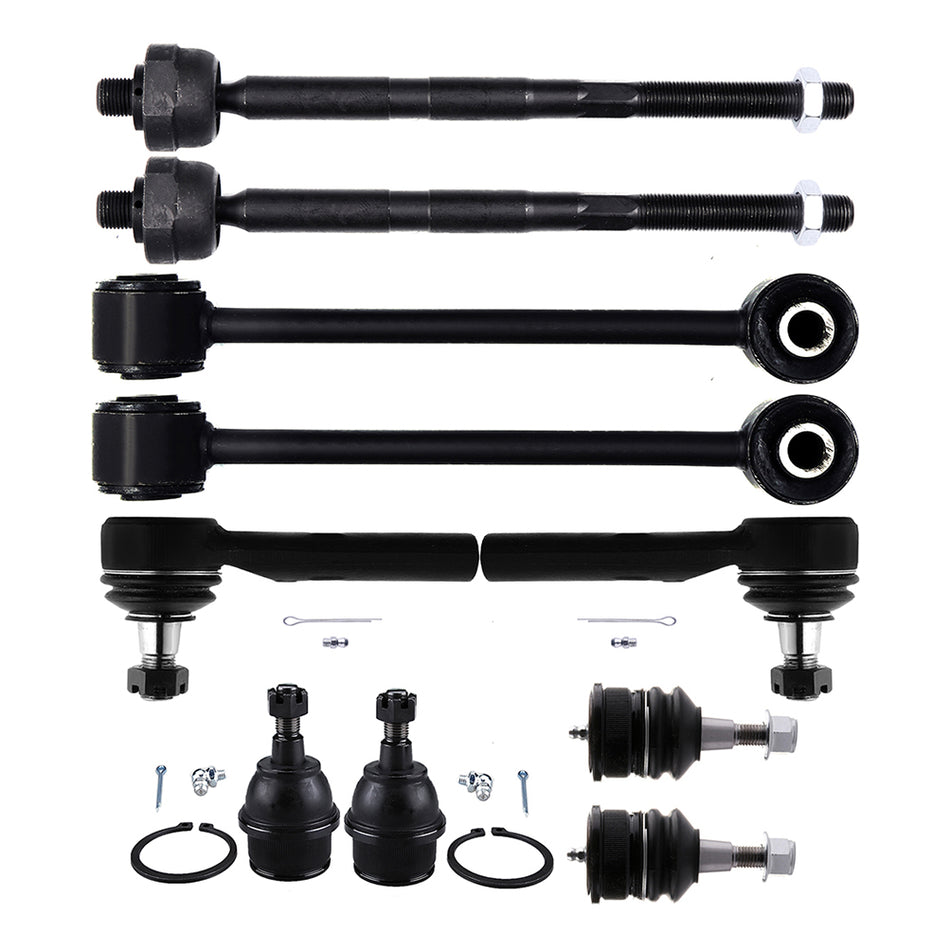 10pcs Front Tie Rod Ends Ball Joints For Jeep Grand Cherokee Laredo Commander