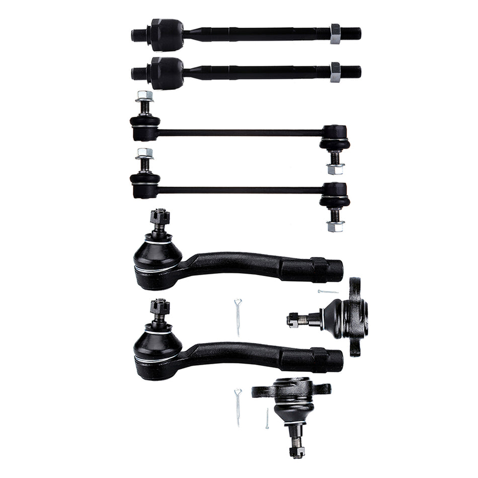 Front Ball Joints Sway Bar Tie Rod Kit For 05-09 Hyundai Tucson 05-10 Kia Sportage 8Pcs