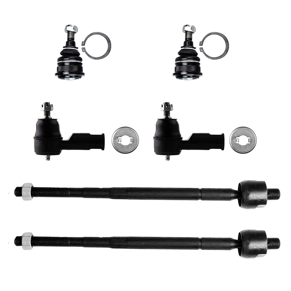 Front Tie Rods Ends Ball Joint Kits For 03-08 Hyundai Tiburon 01-06 Hyundai Elantra 6Pcs