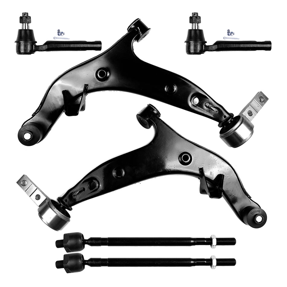 2004-2009 Nissan Quest Front Control Arm Tie Rod End Suspension Kit 6Pcs