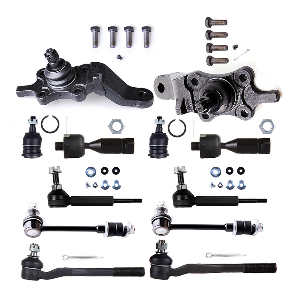 12x 4x4 Complete Front Ball Joint Sway Bar Tie Rods For 1996-2002 Toyota 4Runner