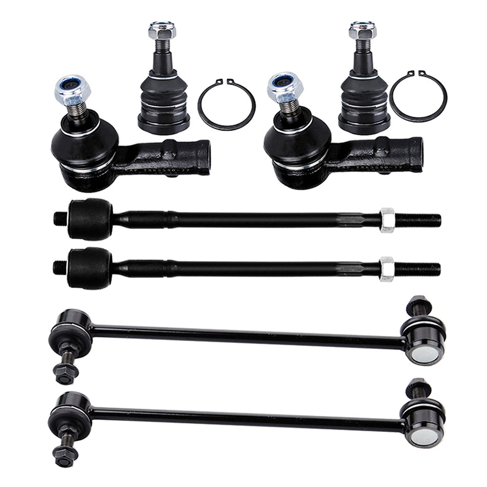 8pcs Suspension Tie Rod End Ball Joint Sway Bar Kit For 04-11 Mitsubishi Galant