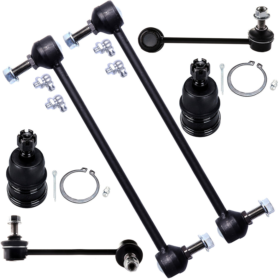 Front & Rear Sway Bar End Links and Front Lower Ball Joints For 01-05 Acura MDX 03-05 Honda Pilot