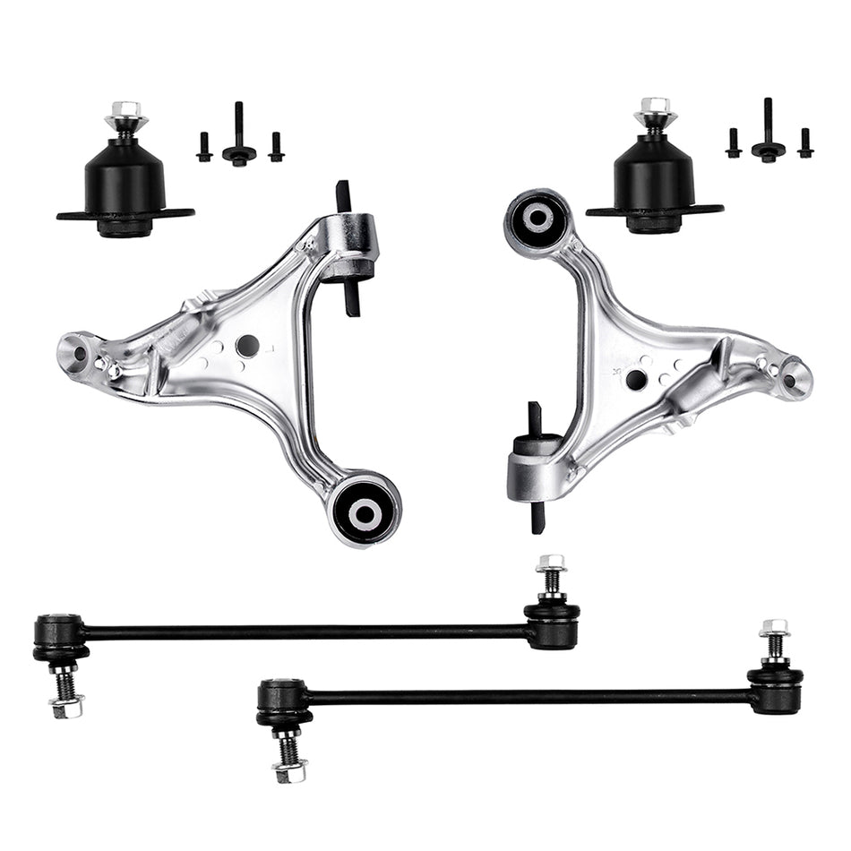6pcs Complete Front Lower Control Arm Suspension For 01-06 Volvo S60 V70