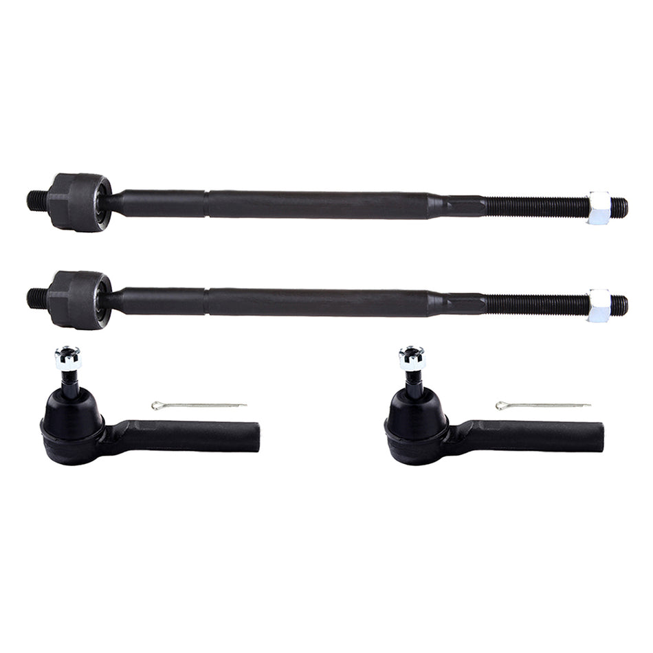Front Tie Rod End Kit 4Pcs Fits 08-13 Chrysler Town & Country Dodge Grand Caravan Inner & Outer