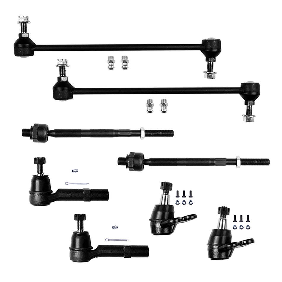 Front Sway Bar Ball Joint Tie Rod For 08-17 Buick Enclave 07-16 GMC Acadia 8Pcs
