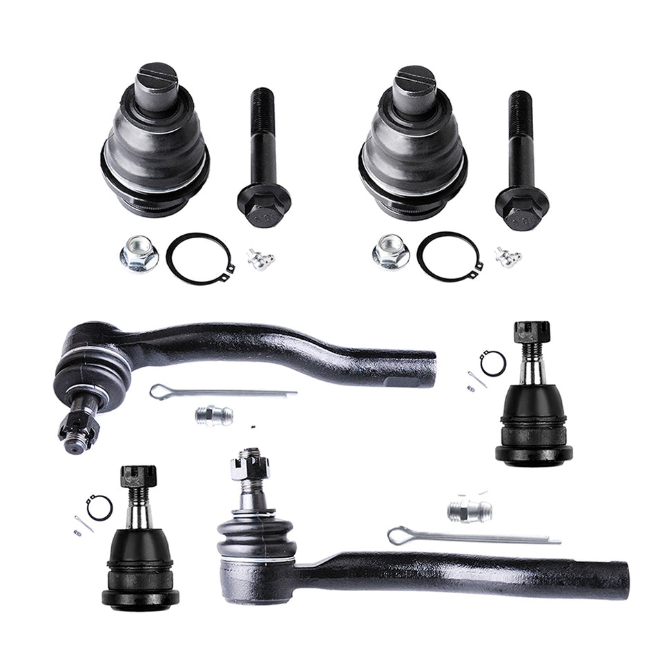 Front Lower Upper Ball Joints Steering Outer Tie Rod End For 04-13 INFINITI QX56 04-15 Nissan Titan