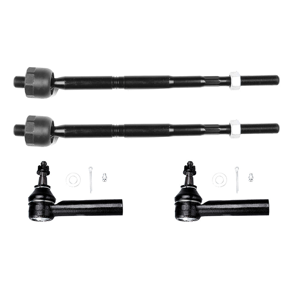 4pcs Inner Outer Tie Rod End Links For 2010-2014 Chevrolet 2010-2013 GMC