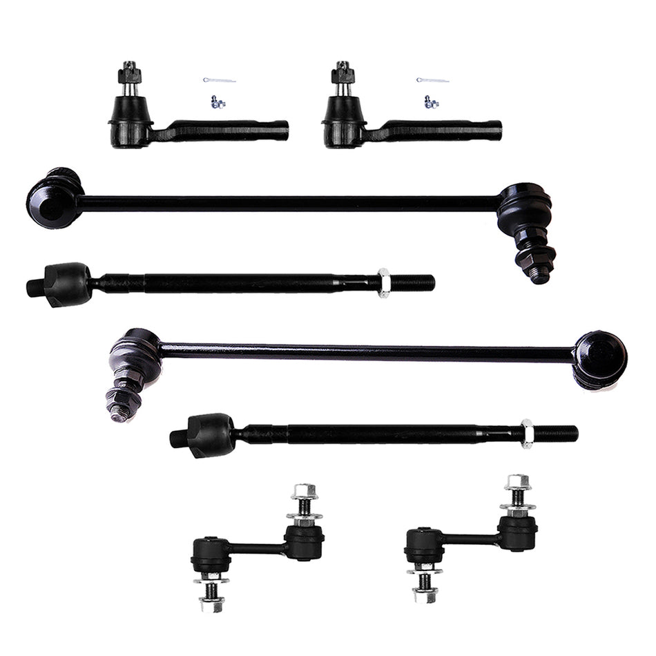 8pcs For 2004-2009 Nissan Quest Outer Inner Tie Rod End Sway Bar End Links