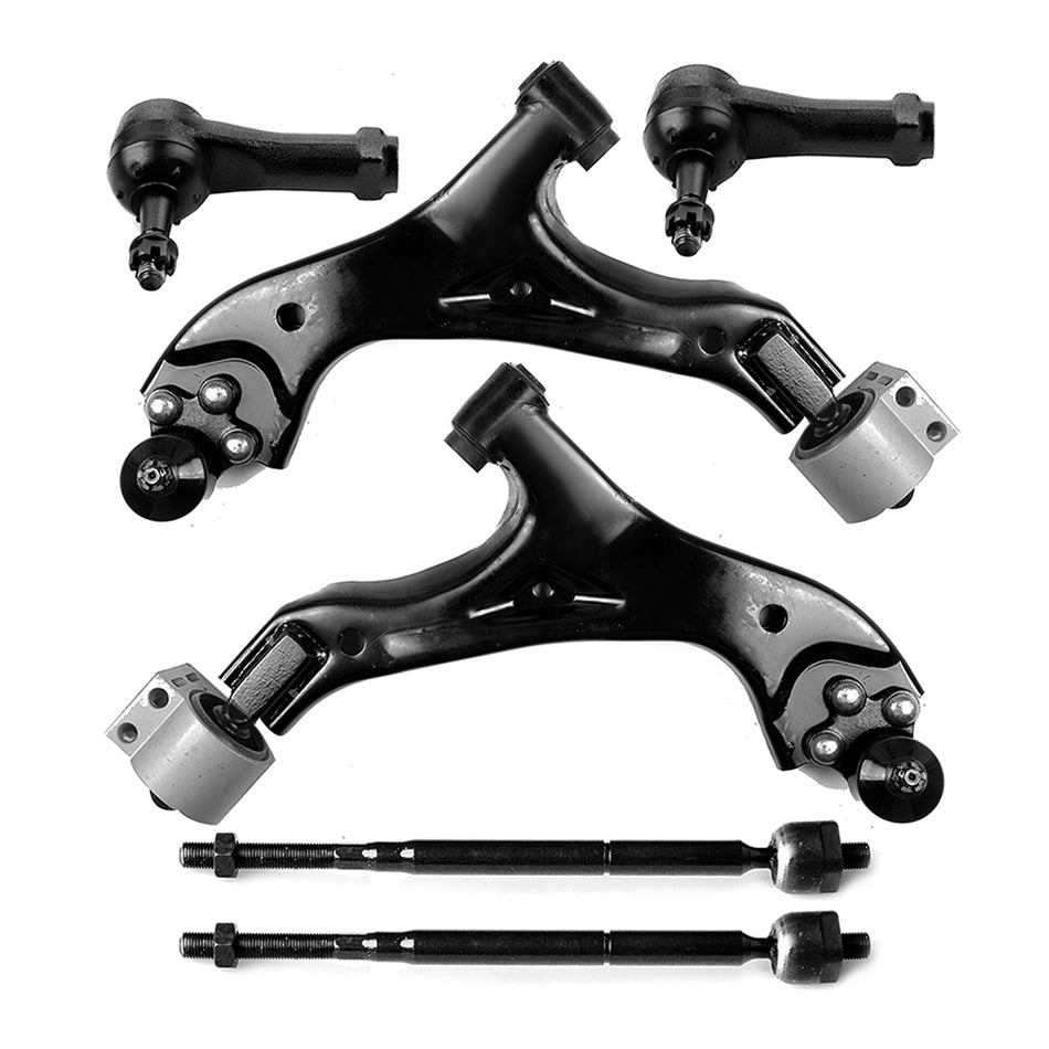 Front Lower Control Arms Ball Joint Inner Outer Tie Rods 05-09 Chevrolet Equinox 02-07 Saturn Vue