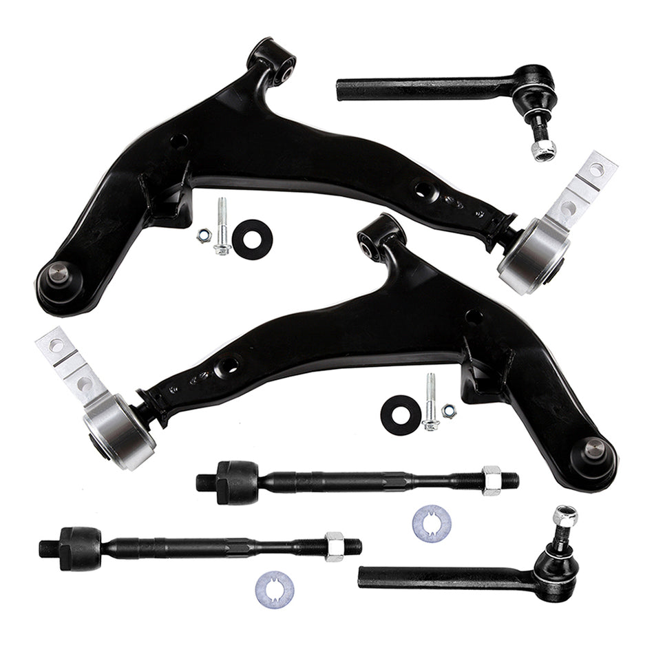 2003-2004 Nissan Murano Front Lower Control Arms Ball Joint Tie Rod Links Kit