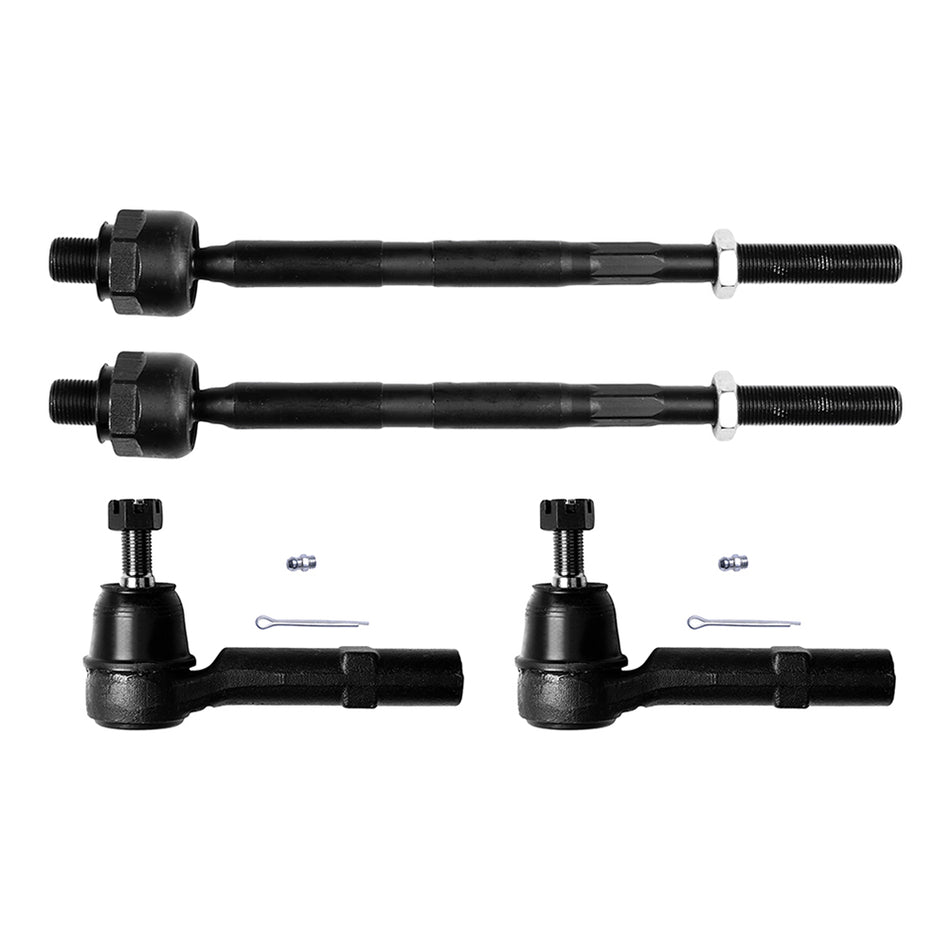 Front Inner Outer Tie Rod End Links For 08-17 Buick Enclave 09-17 Chevrolet Traverse